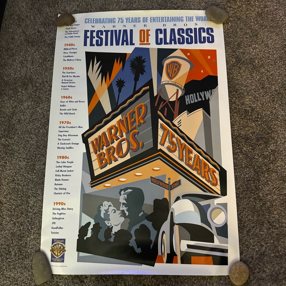 Warner Bros Festival Of Classics Original 27 X 40 Theatrical Poster